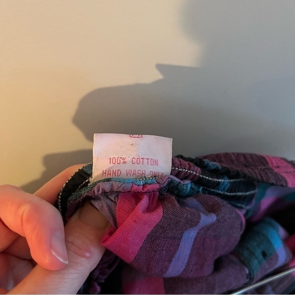 Vintage The Cotton Collection Matching Checkered Long Sleeve Blouse & Sk… - Picture 15 of 16